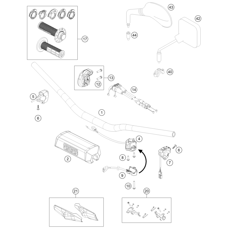 GUIDON, ARMATURES HUSQVARNA 300 TE PRO 2026